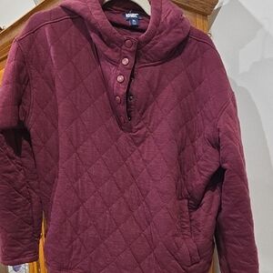 Lands' End Burgundy Teddy Jacket